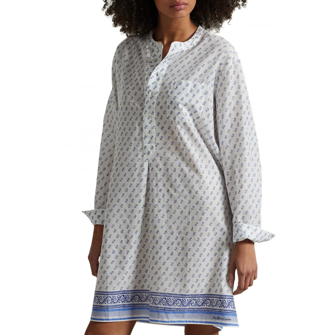 'Print Cotton Tunic Sleepshirt' pour Femmes