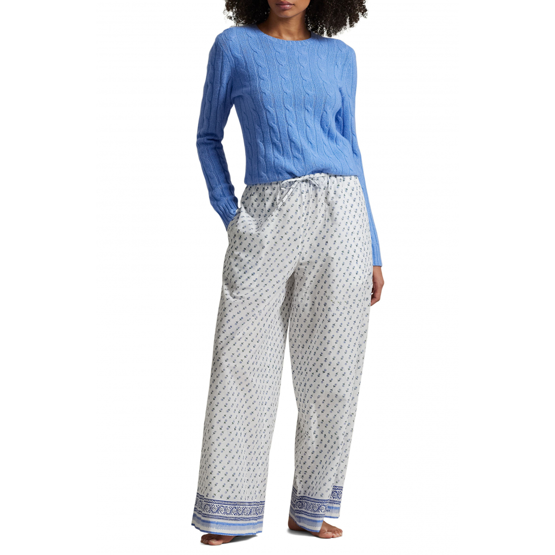 'Cotton Wide Leg Pajama Pants' pour Femmes