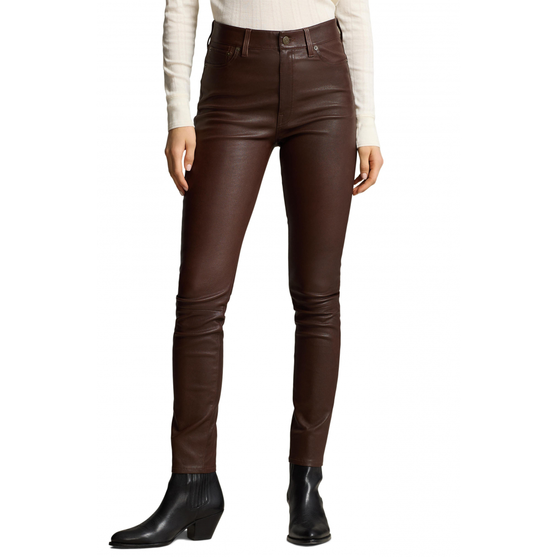 'Leather Ankle Skinny Pants' pour Femmes