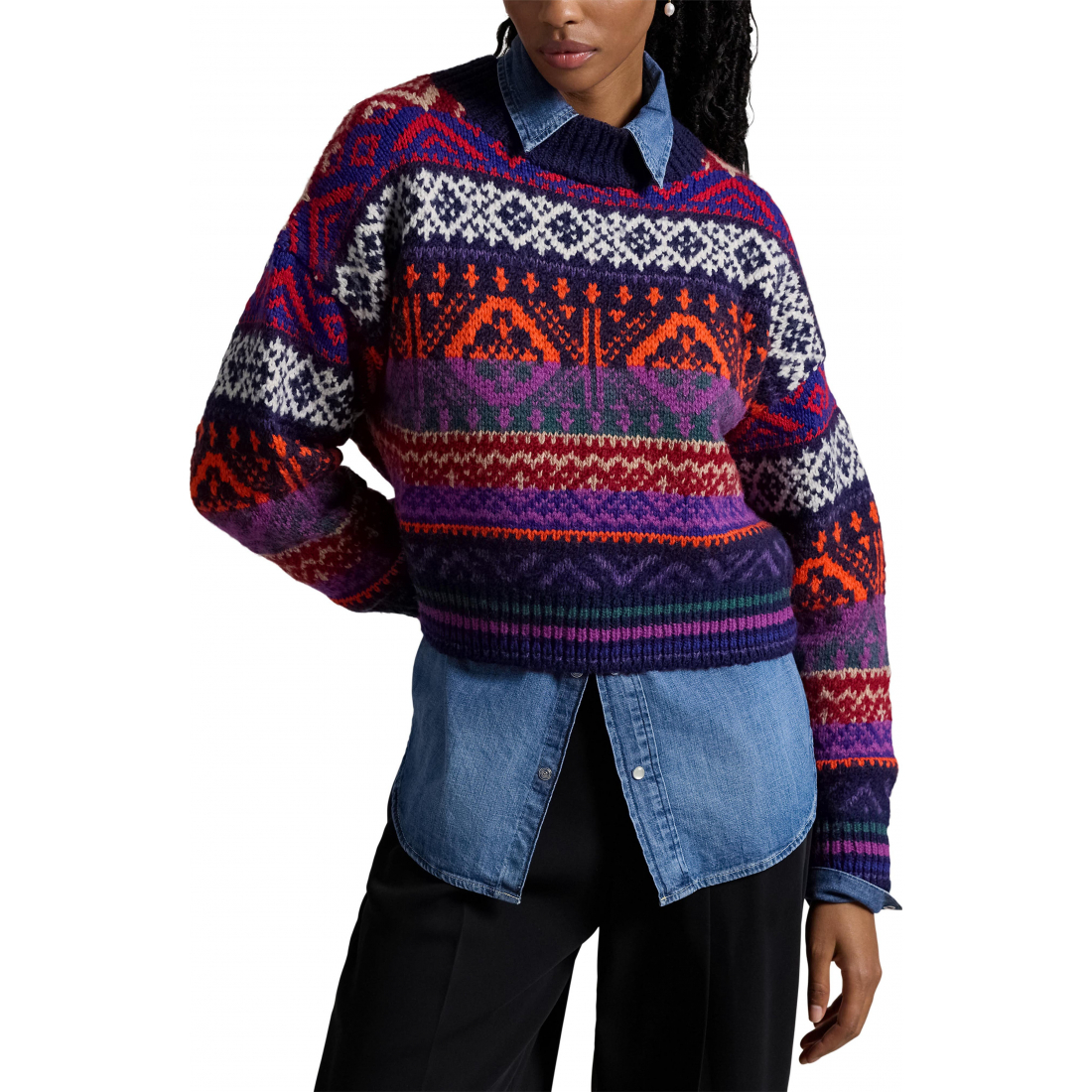 'Fair Isle Wool Blend Sweater' pour Femmes