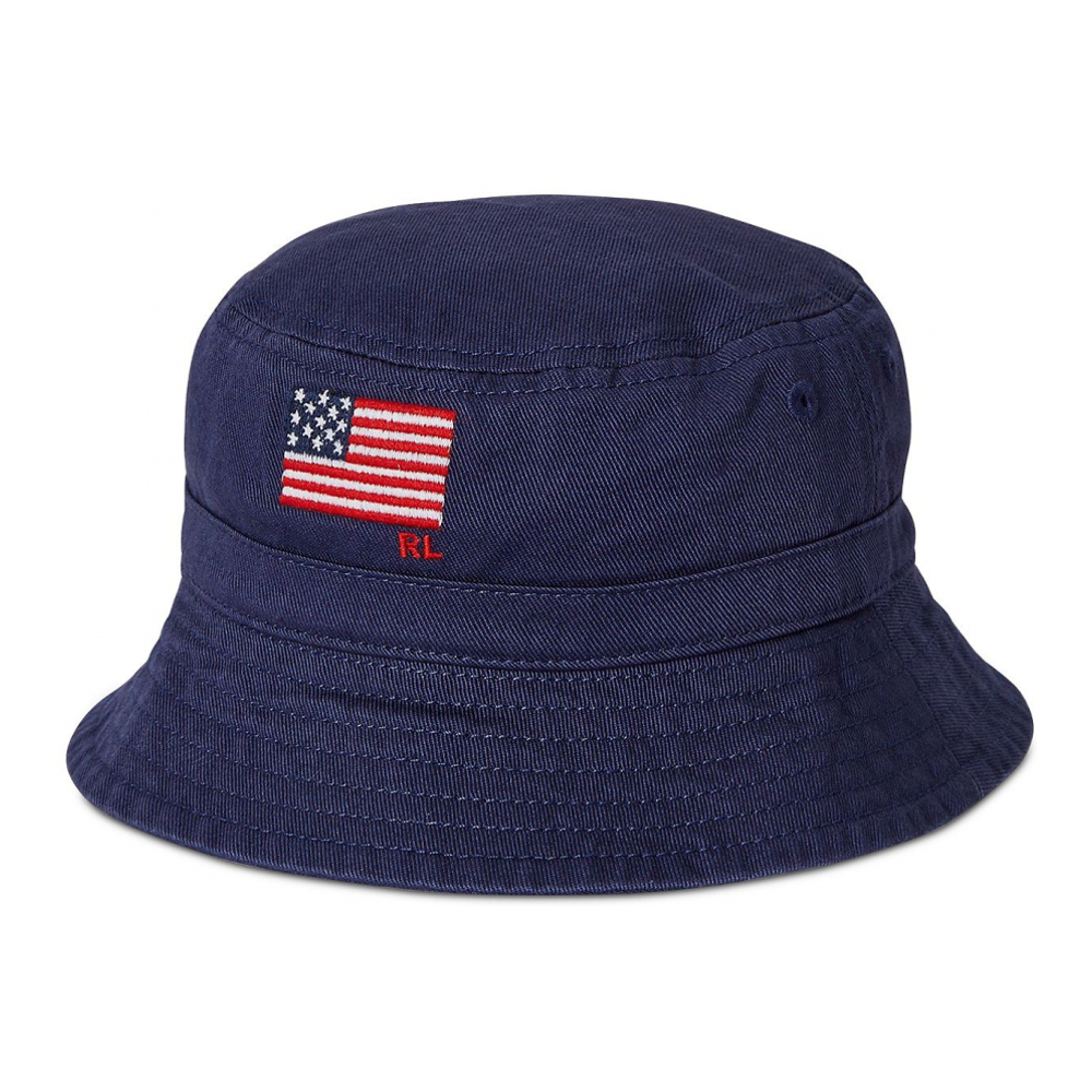 Baby Boy's 'Cotton Embroidered Flag Bucket Hat'