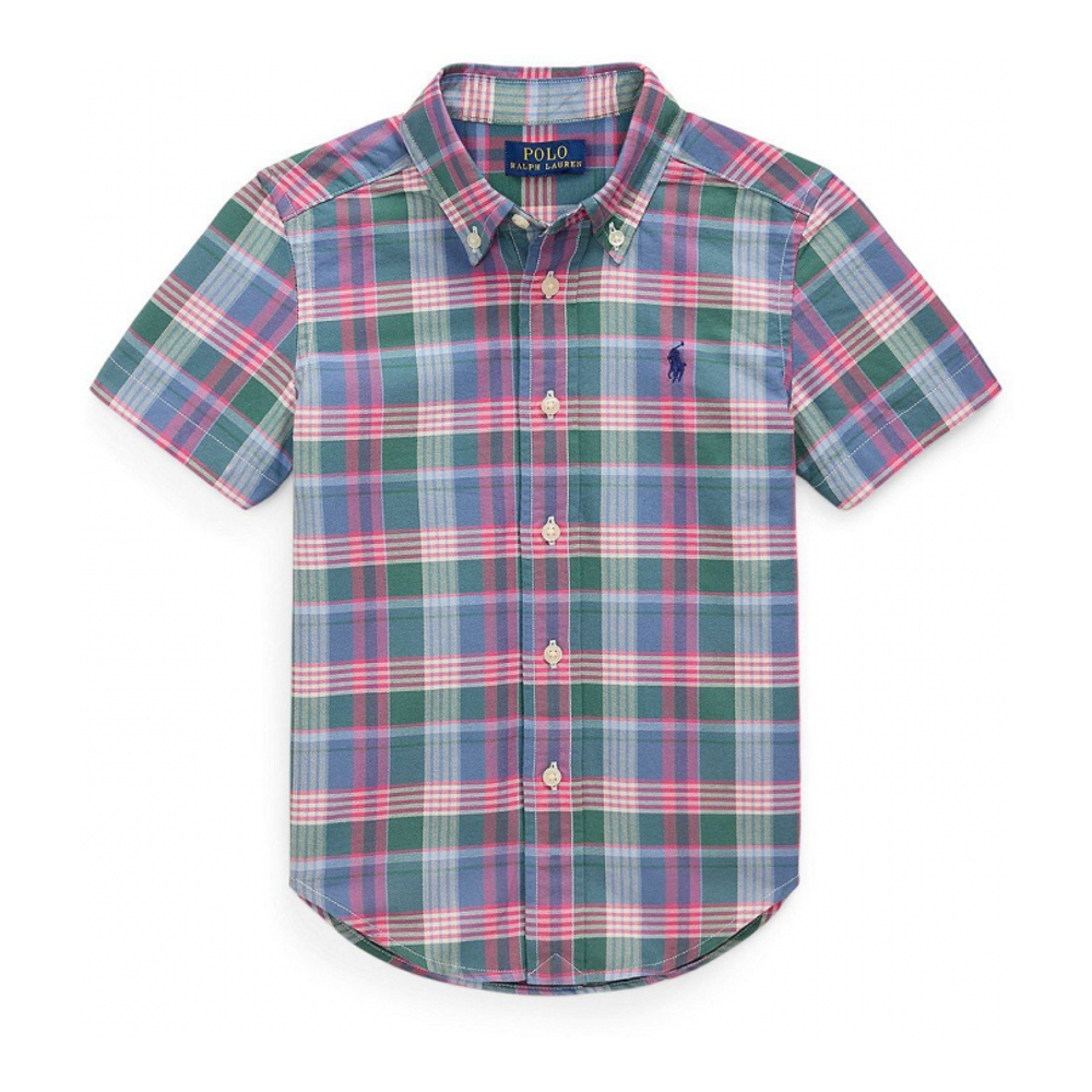 'Plaid Oxford Short Sleeve Shirt' pour Enfant et petit garçon