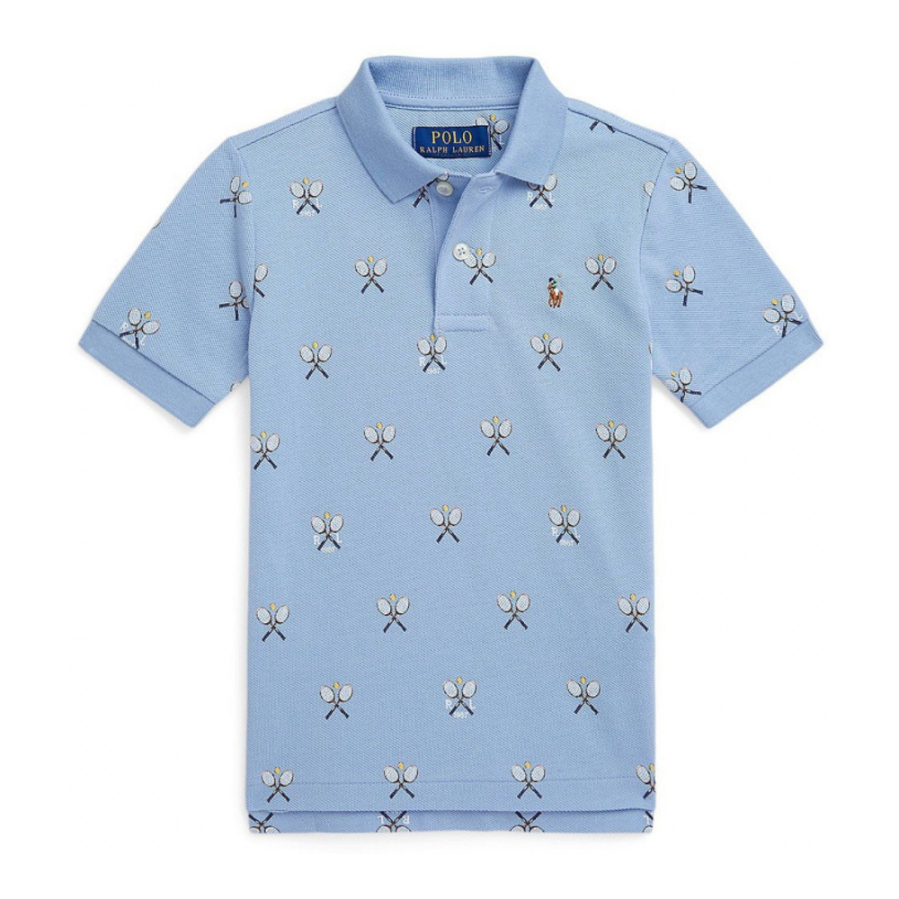 'Tennis Print Mesh Polo Shirt' pour Enfant et petit garçon