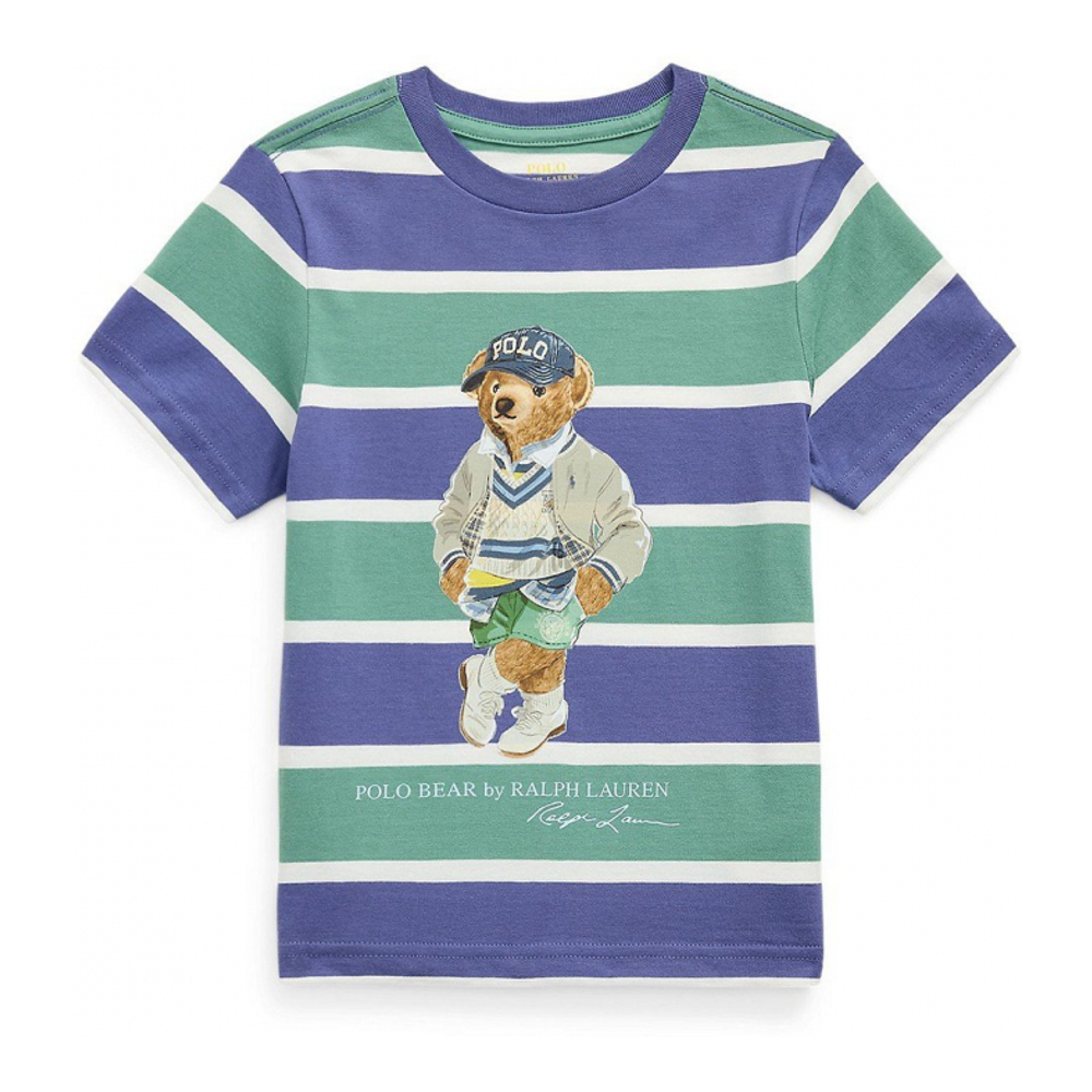 'Polo Bear Striped Jersey T-Shirt' pour Enfant et petit garçon