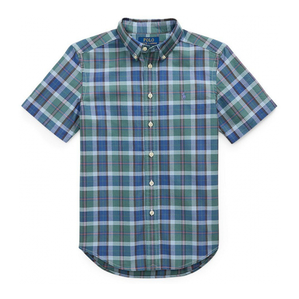 'Plaid Oxford Short Sleeve Shirt' pour Grands garçons