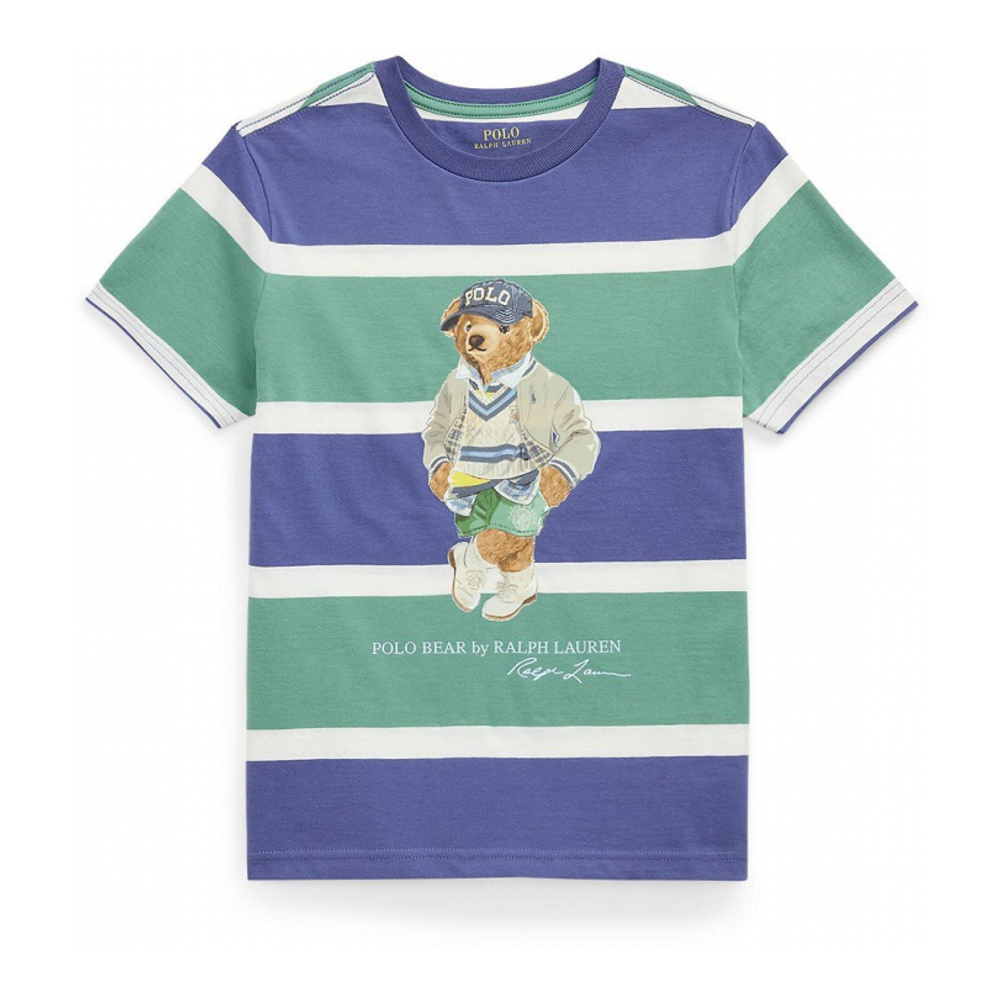 'Polo Bear Striped Jersey T-Shirt' pour Grands garçons