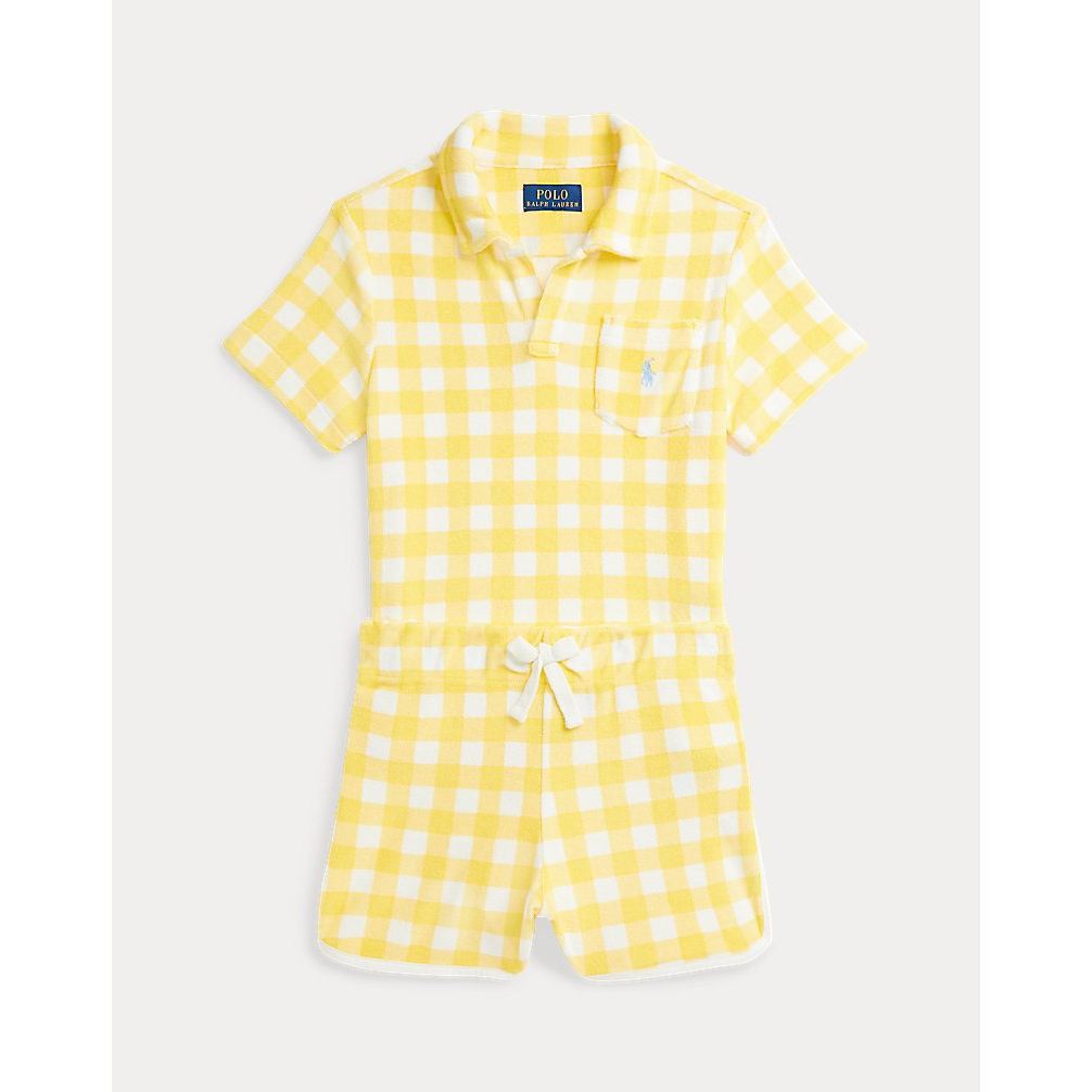 'Gingham Terry Polo Shirt & Short Set' pour Petits garçons