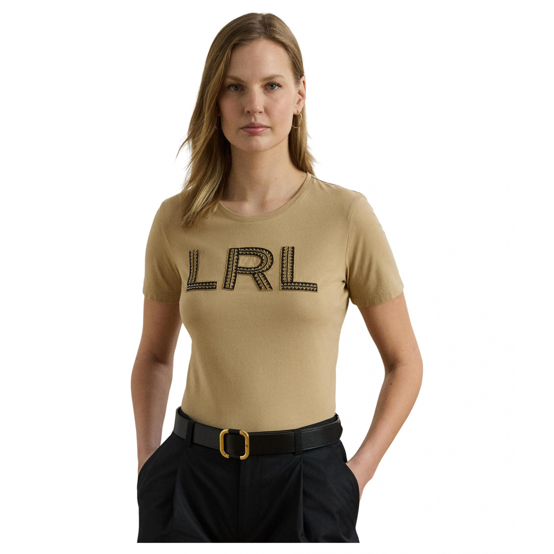 'Beaded-logo Cotton Jersey Tee' pour Femmes