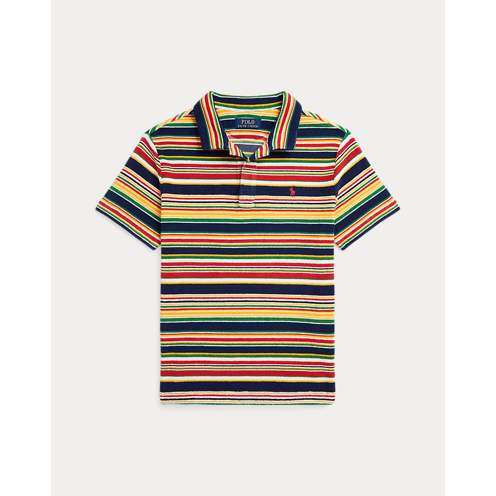 'Striped Cotton Terry Polo Shirt' pour Grands garçons