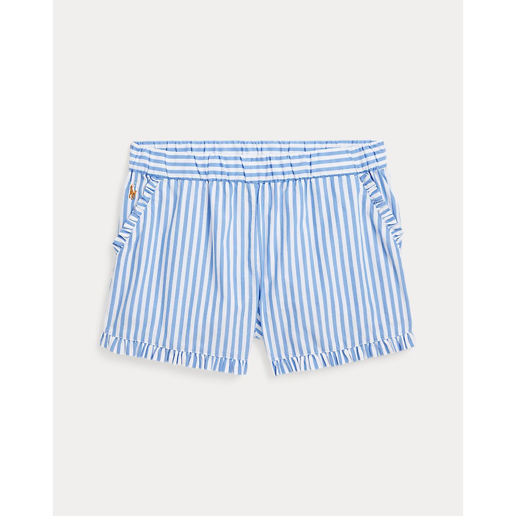 'Striped Ruffled Cotton Short' pour Grandes filles