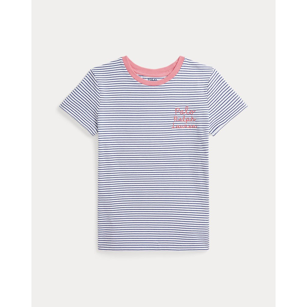'Striped Logo Cotton Jersey Tee' pour Filles