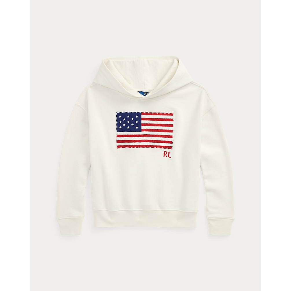Big Girl's 'Flag-Appliqué French Terry Hoodie'