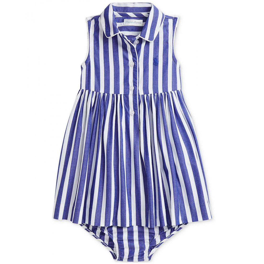 'Baby Girls Striped Cotton Poplin Shirtdress' pour Filles