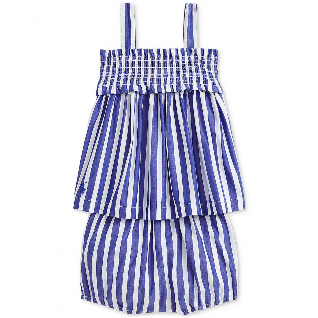 'Striped Cotton Poplin Top & Bloomer Set' pour Bébés filles