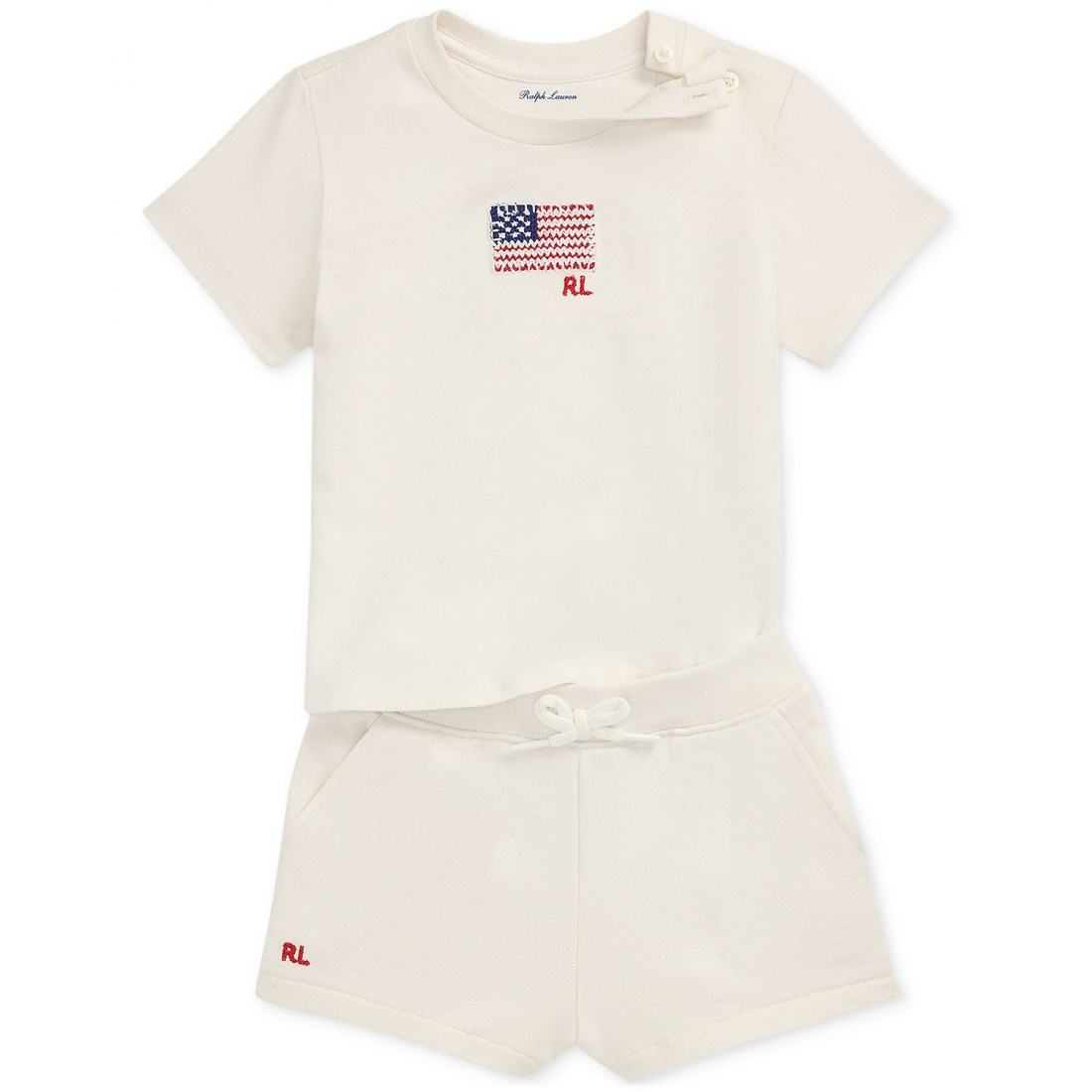 'Baby Girls Jersey Tee & French Terry Shorts Set' pour Filles