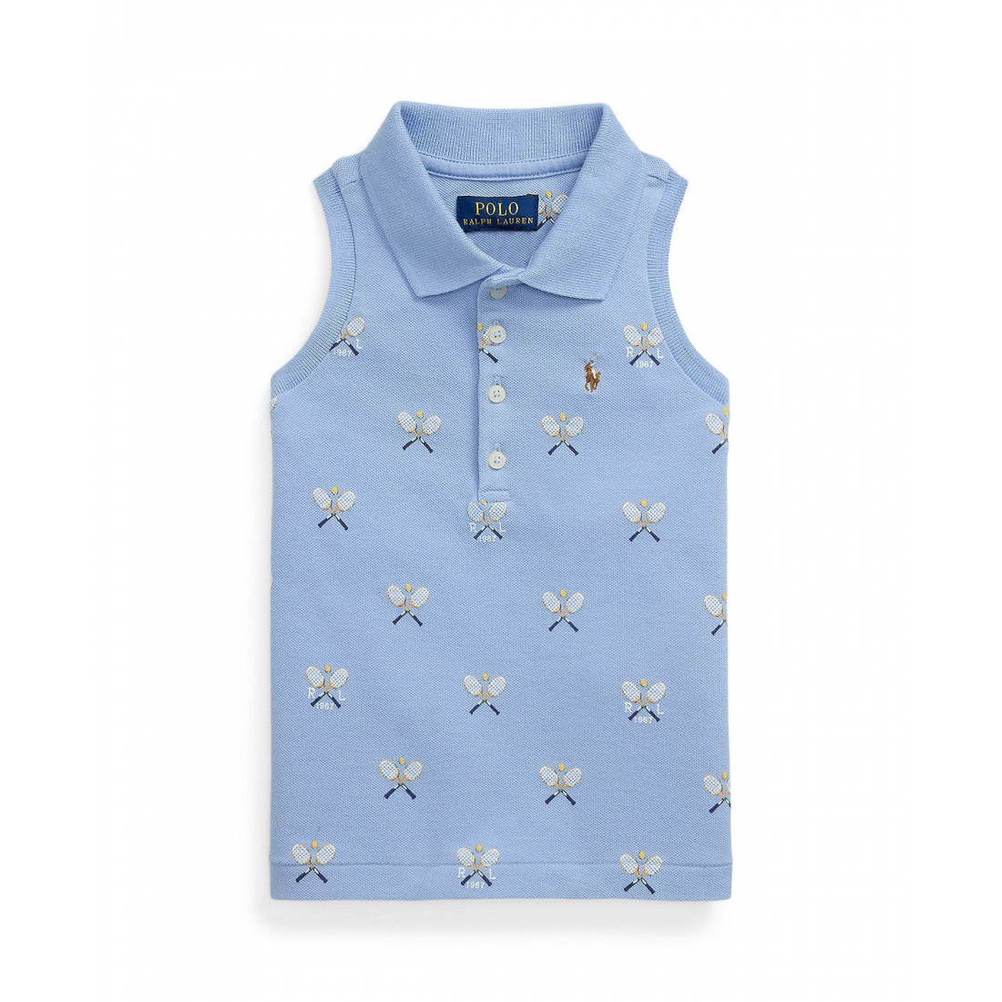 'Toddler and Little Girls Tennis Print Mesh Sleeveless Polo Shirt' pour Filles