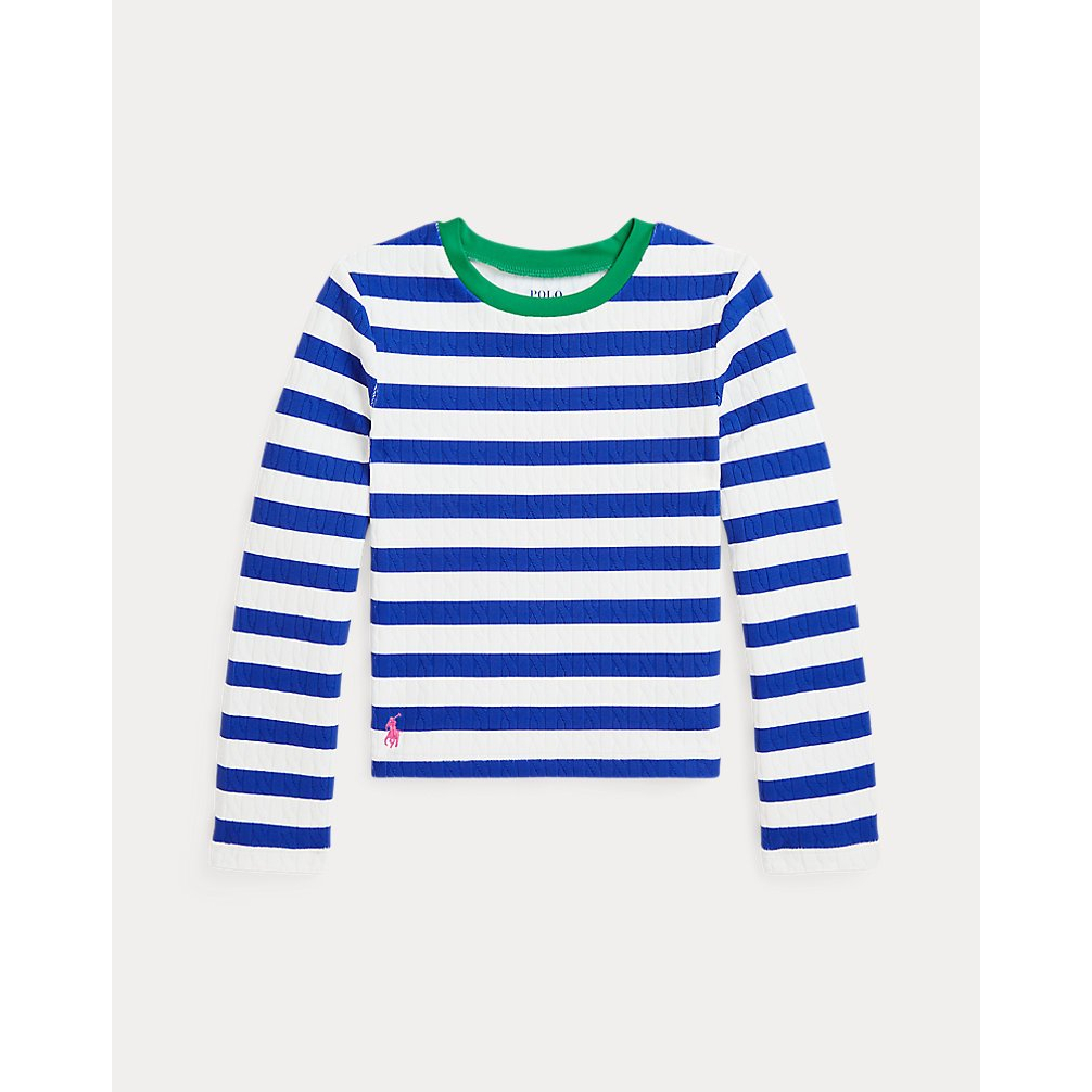 'Striped Double-Knit Rash Guard' pour Petites filles