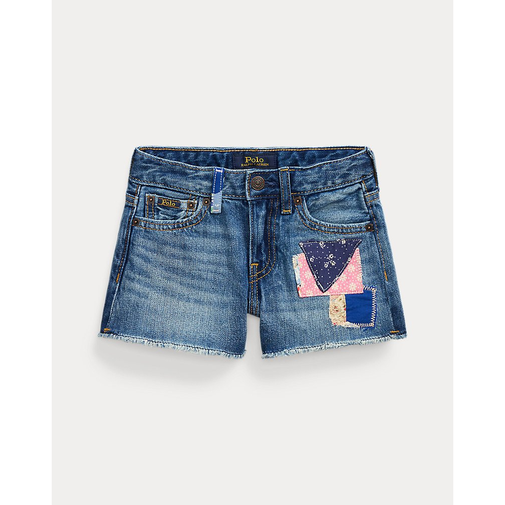 'Distressed Cotton Denim Short' pour Petites filles
