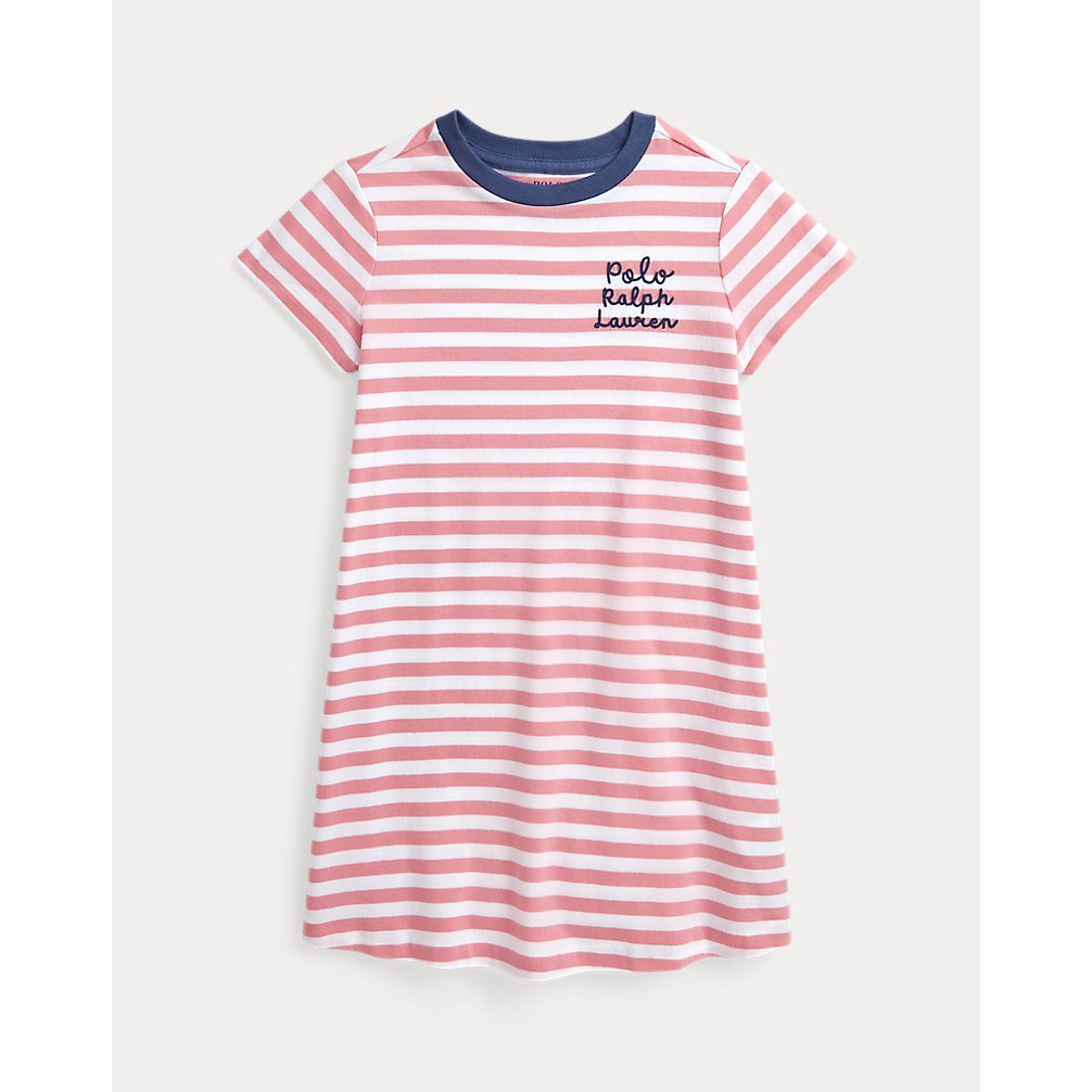 'Striped Logo Cotton Jersey Dress' pour Petites filles