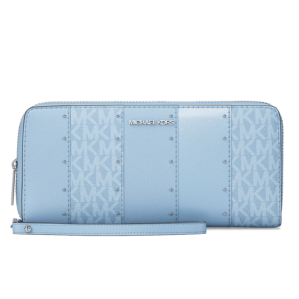 Portefeuille 'Jet Set Large Studded Patchwork and Signature Logo Continental' pour Femmes