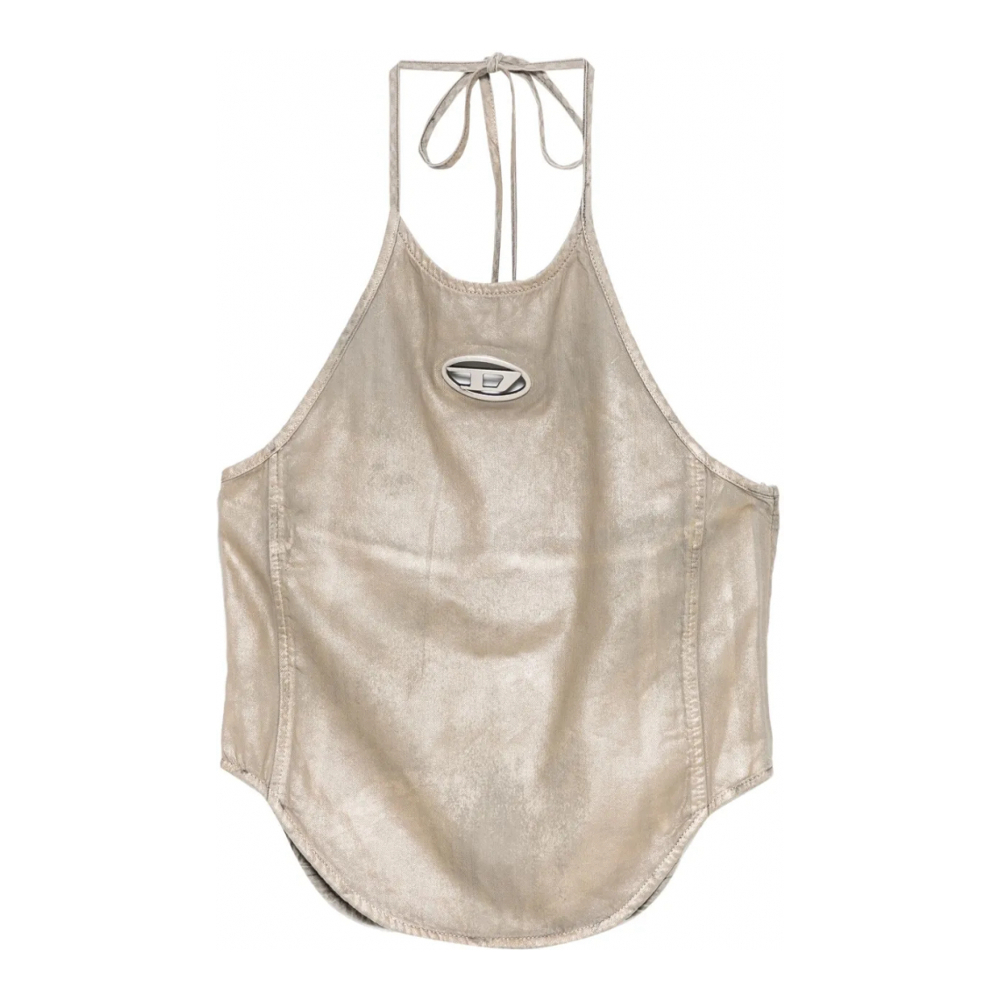 Women's 'Logo' Halterneck Top