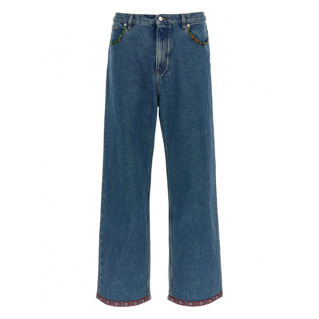 'Floral-Insert' Jeans für Herren