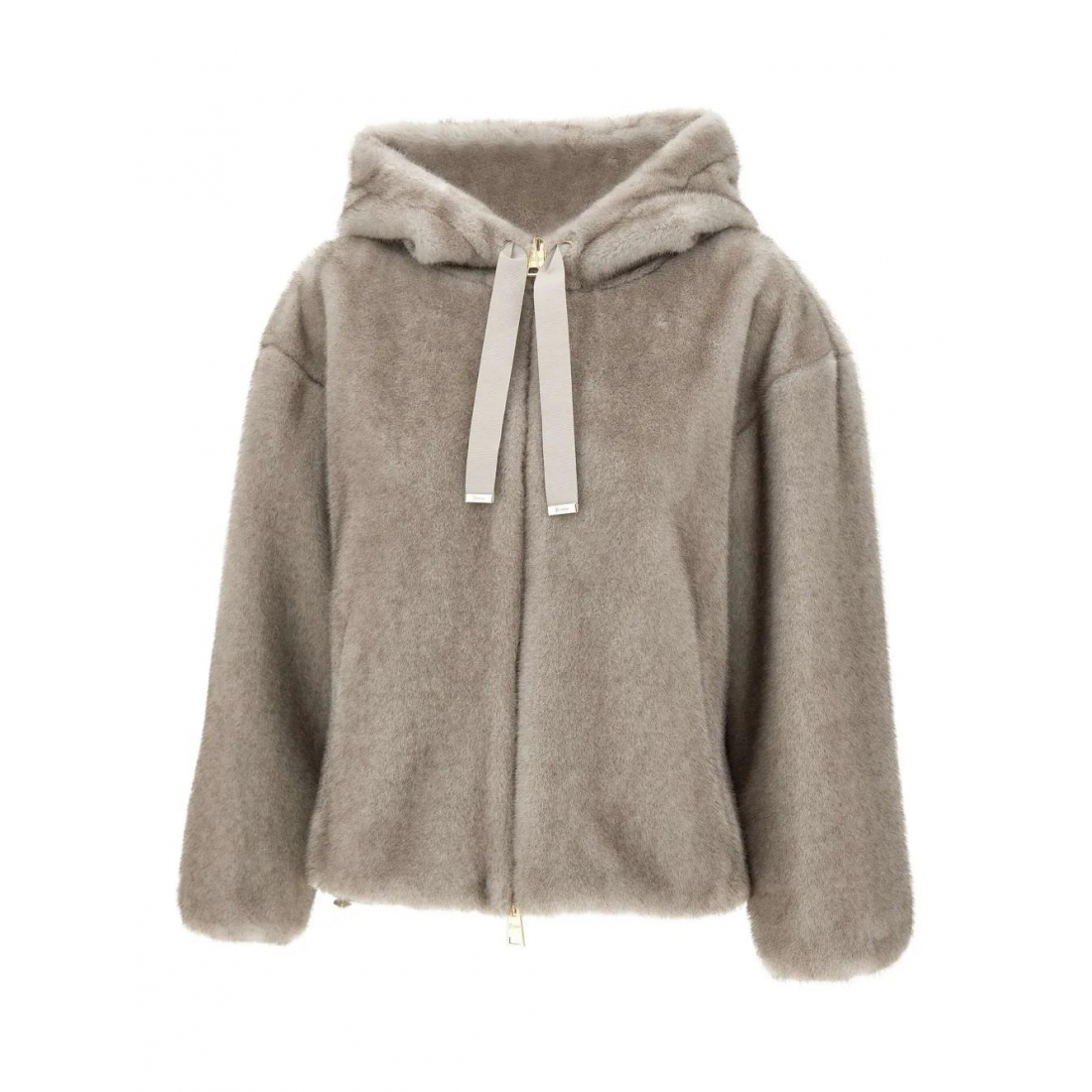 Manteau Teddy 'Drawstring-Hood Zip-Front' pour Femmes