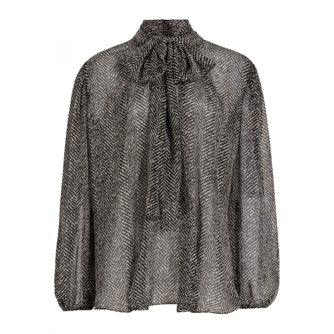 Blouse à manches longues 'Chevron-Print Bow' pour Femmes