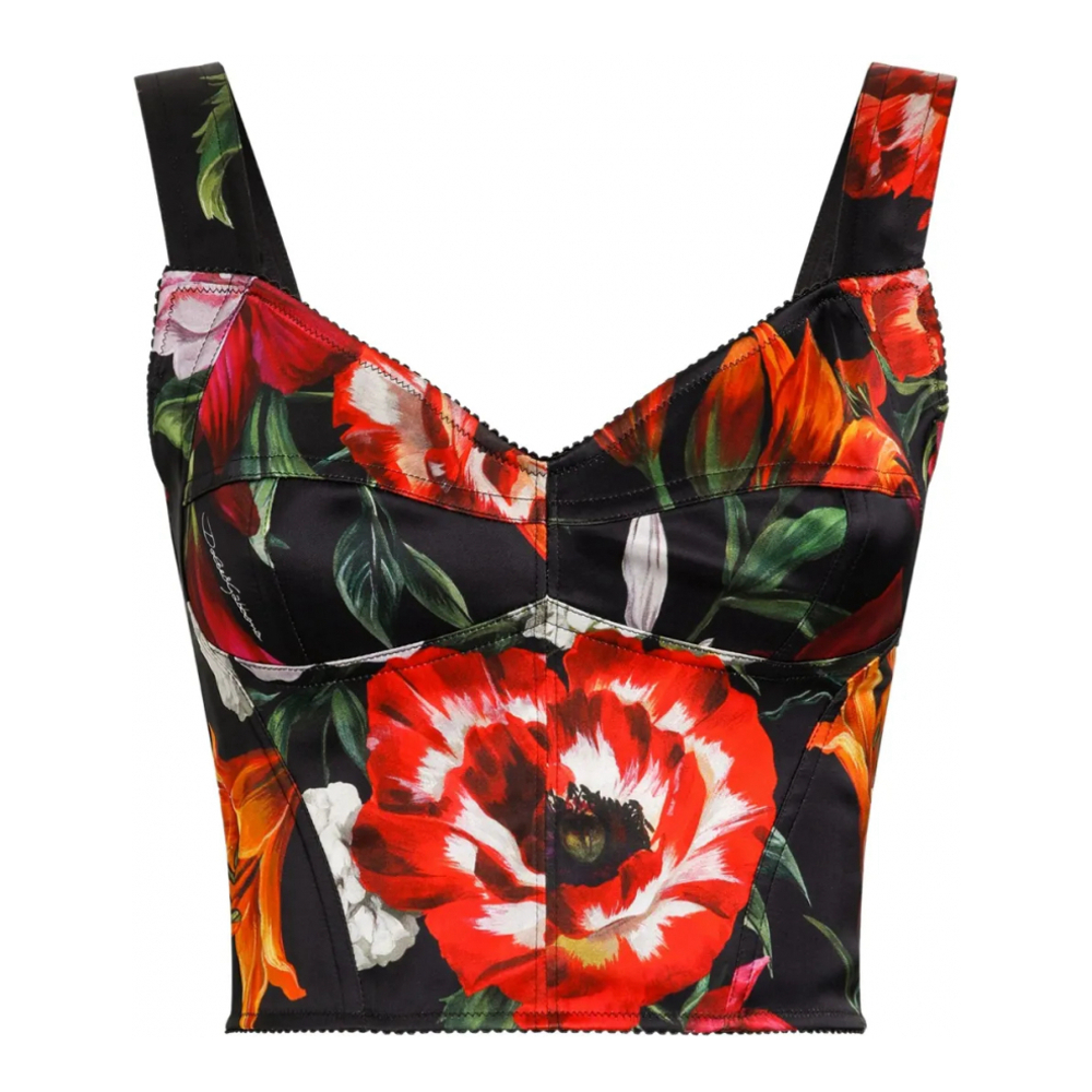 Crop Top 'Floral-Print' pour Femmes
