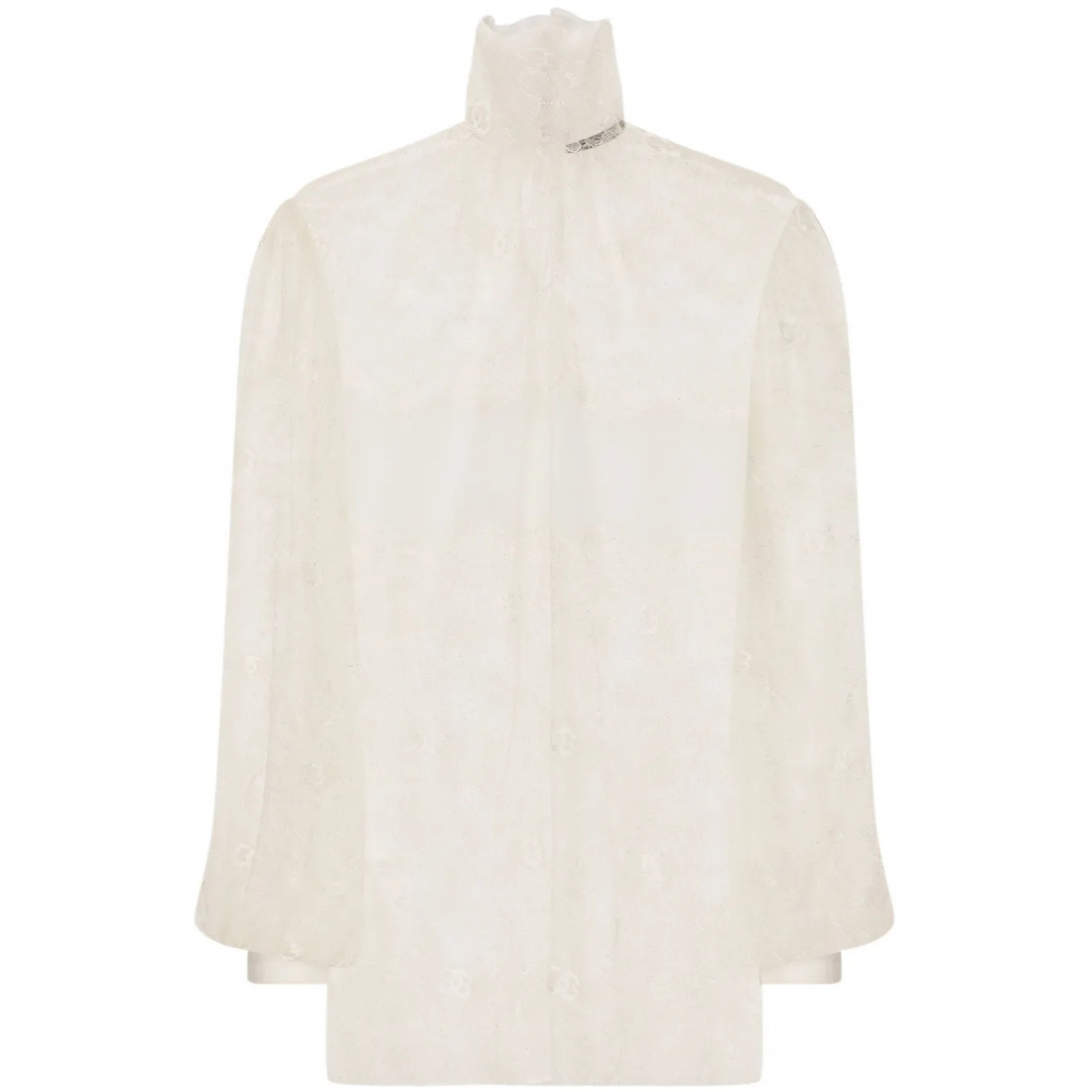 Blouse à manches longues 'Sheer-Lace High-Neck' pour Femmes