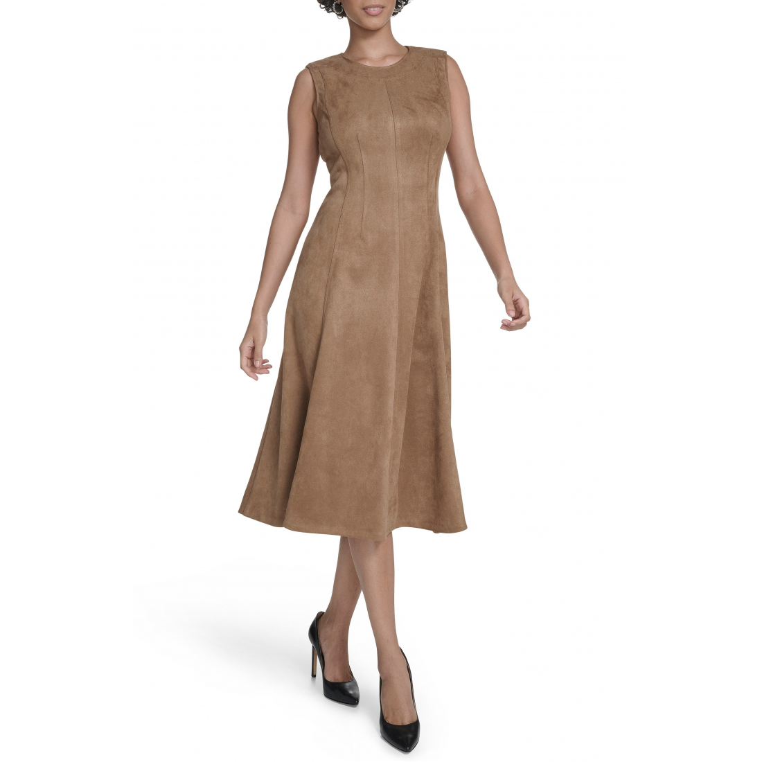 Robe A-line 'Faux Suede Midi' pour Femmes