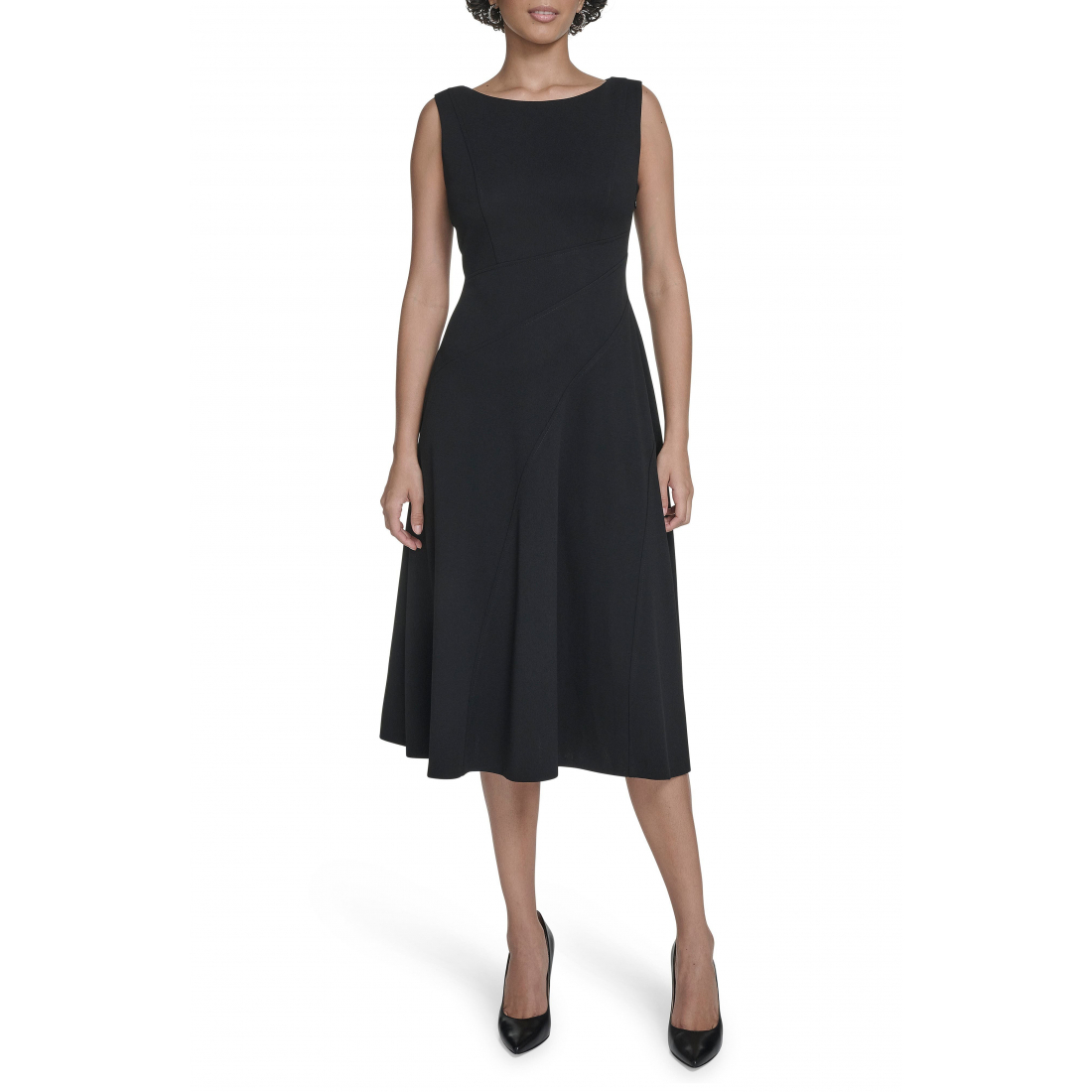Robe A-line 'Crepe Seam Midi' pour Femmes