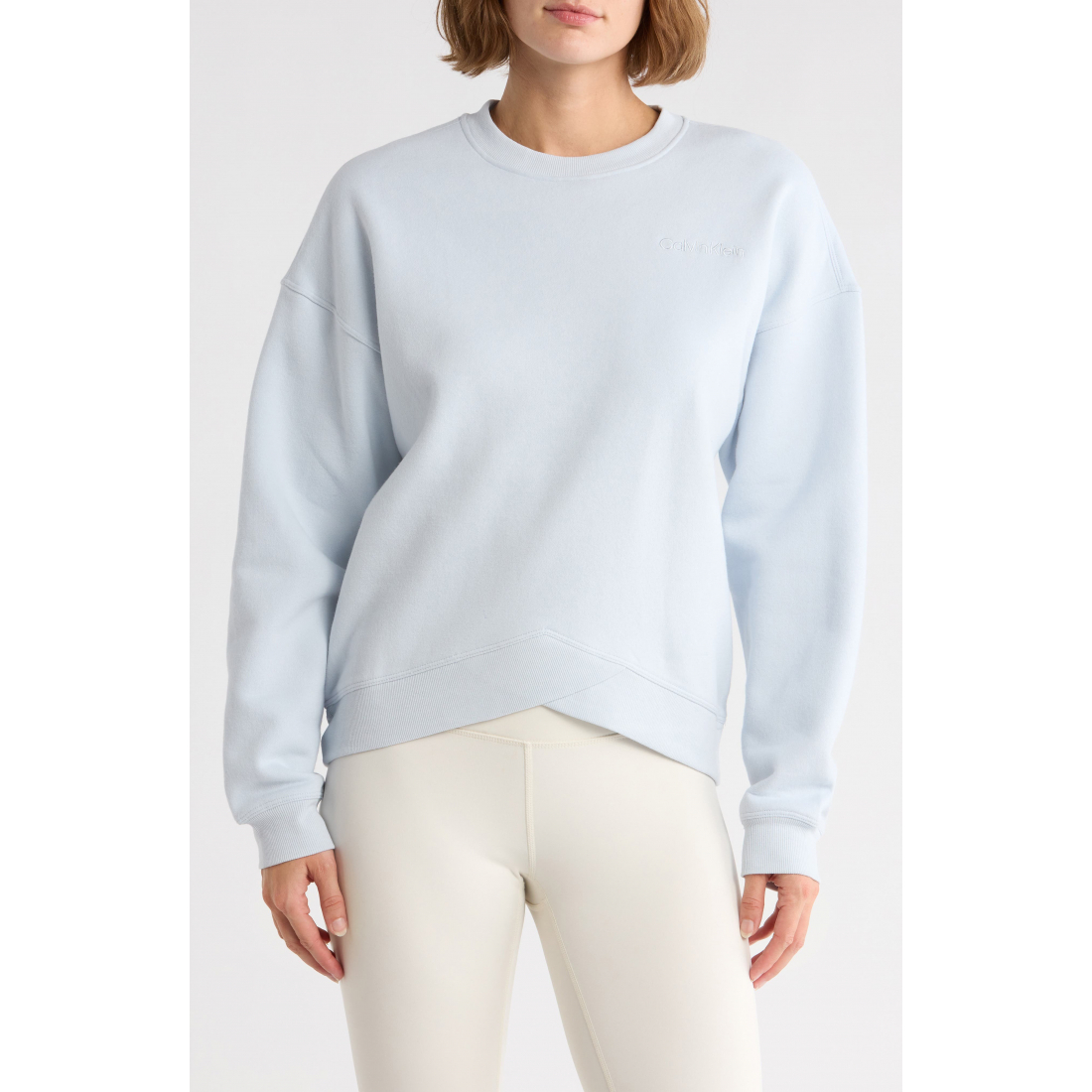 Sweatshirt 'Embroidered Logo Crossover Hem' pour Femmes