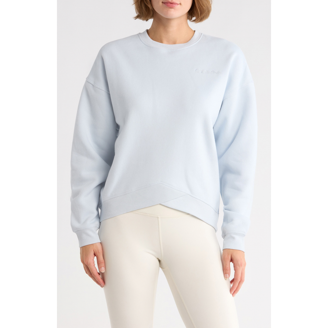 Sweatshirt 'Embroidered Logo Crossover Hem' pour Femmes
