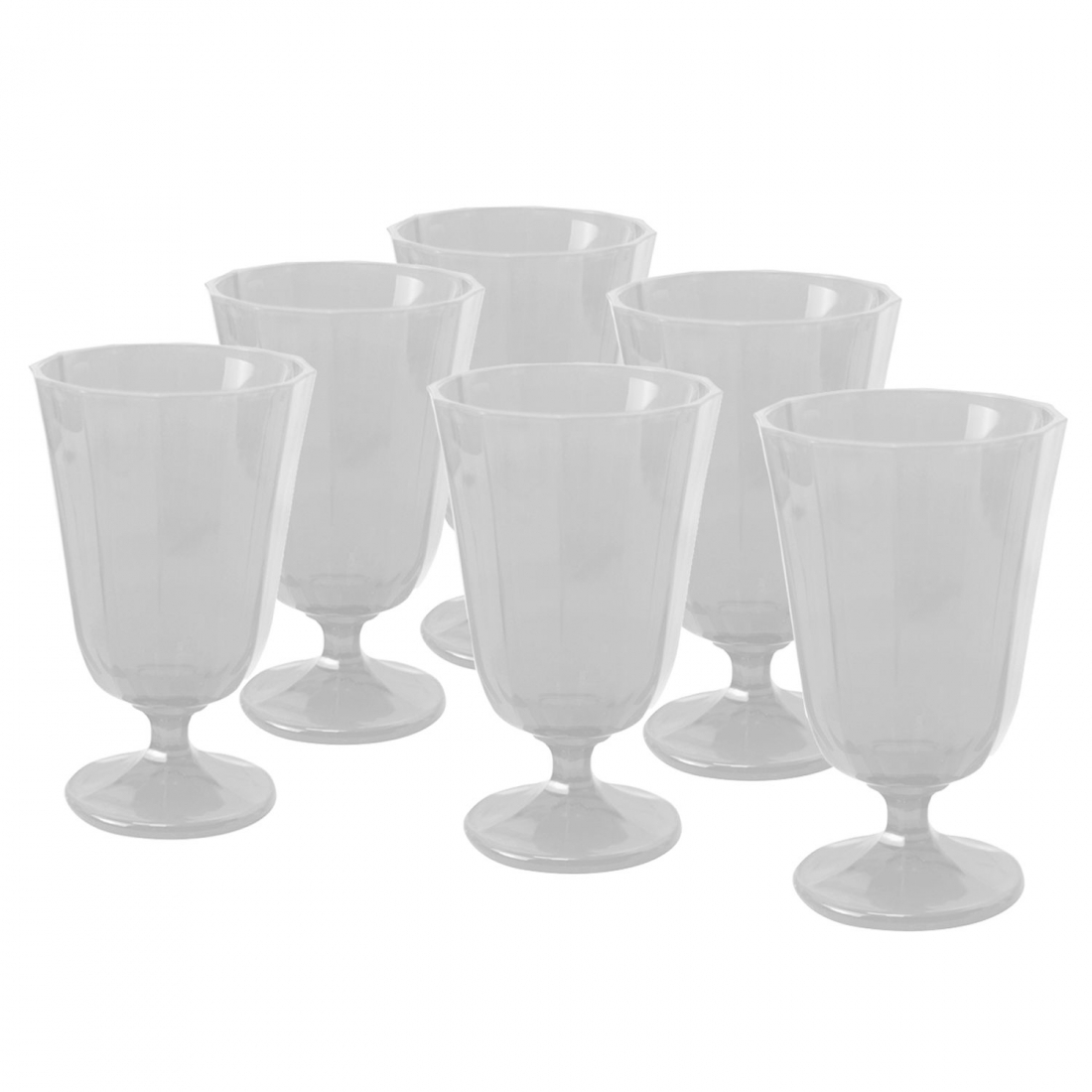 Ana Set Mit 6 Niedrigen Glasgläsern, 25 Cl, Weiß