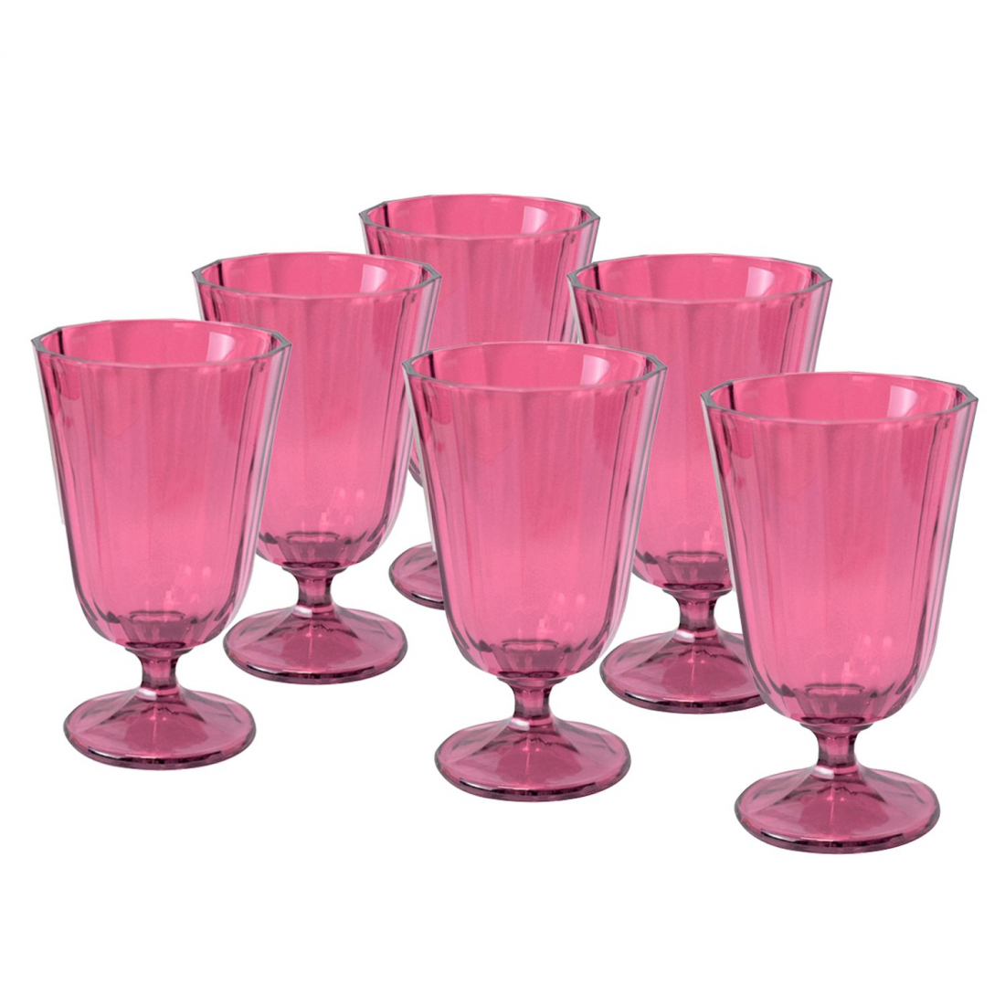 Ana Set Mit 6 Niedrigen Glasgläsern, 25 Cl, Rosa