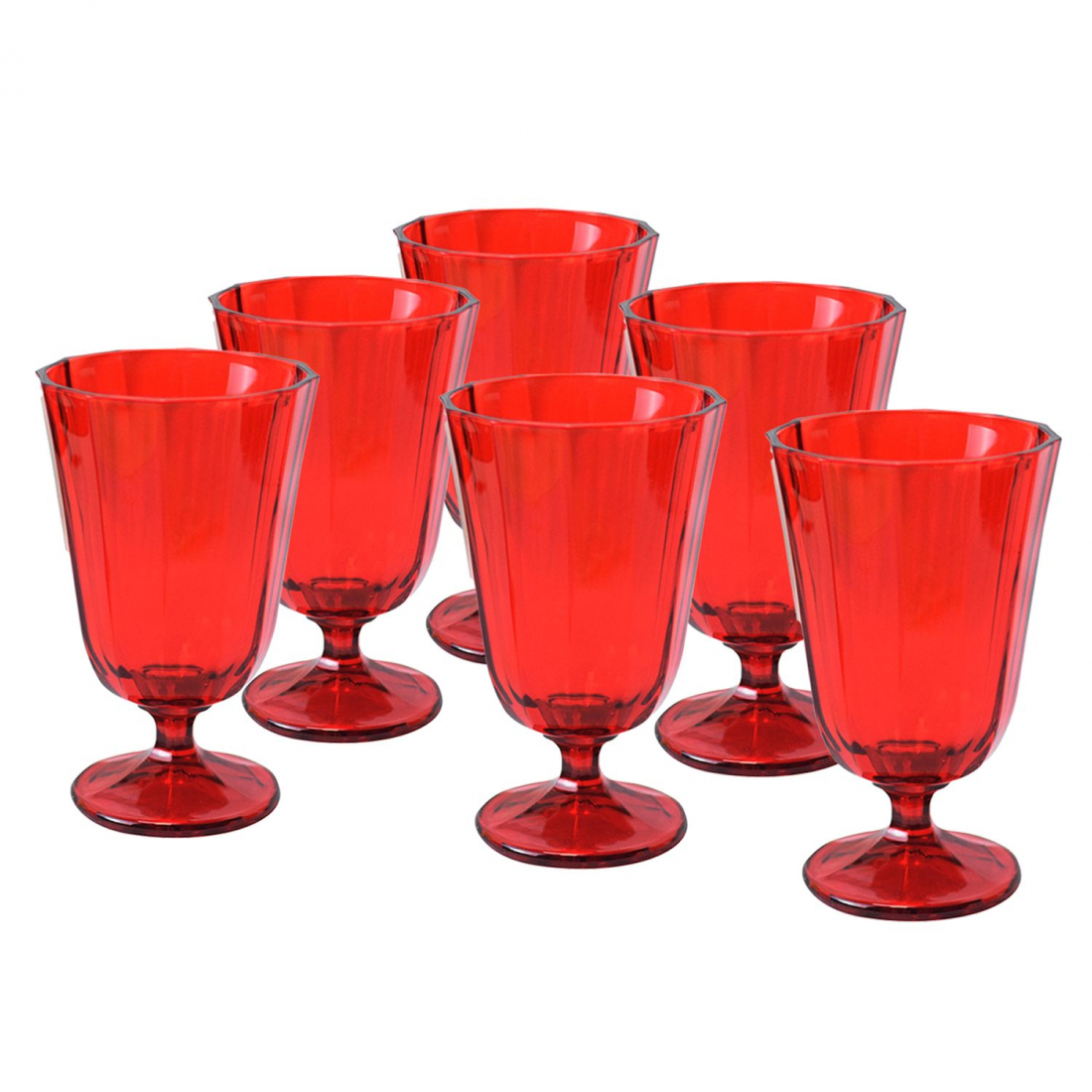 Ana Set Of 6 Low Glass Glasses 25Cl Red