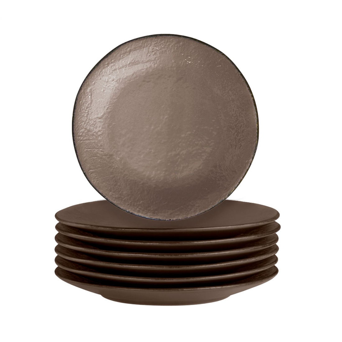 Preta – 6Er-Set Obstteller Aus Schlammfarbener Keramik, 20 Cm