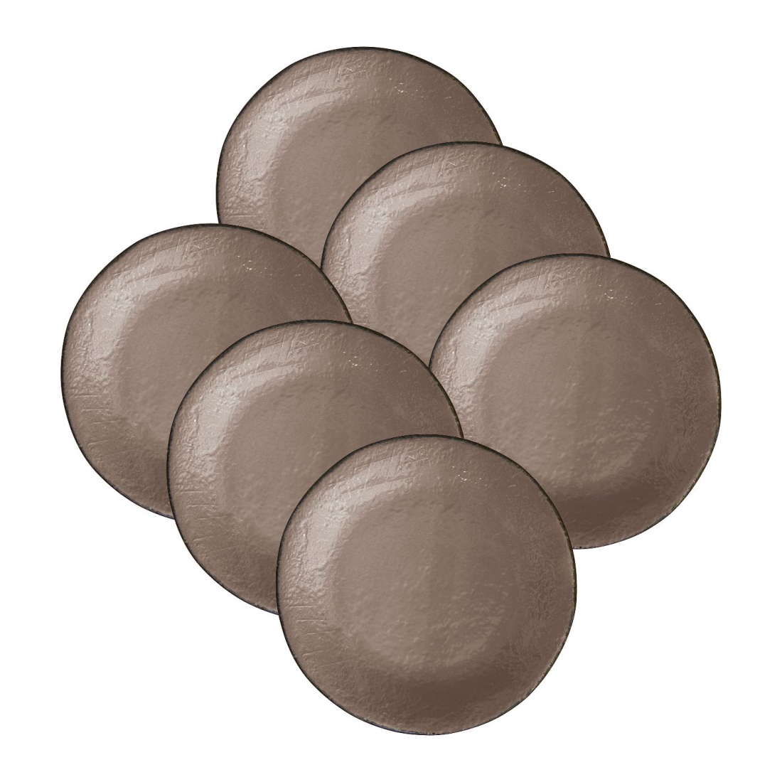 Preta Set Of 6 26Cm Ceramic Mud Flat Plates