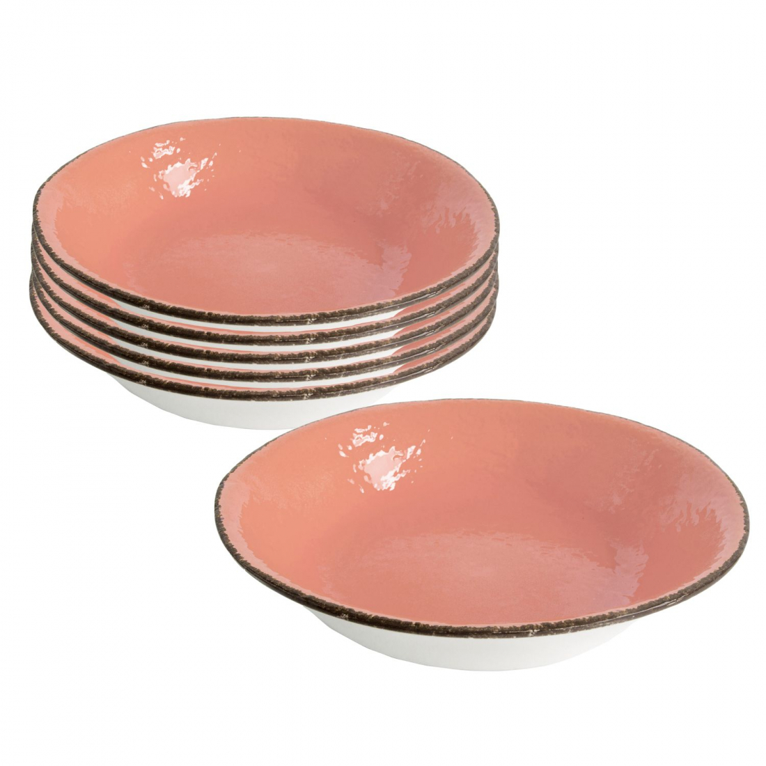 Preta Lot De 6 Assiettes Creuses De 21 Cm En Céramique Cipria