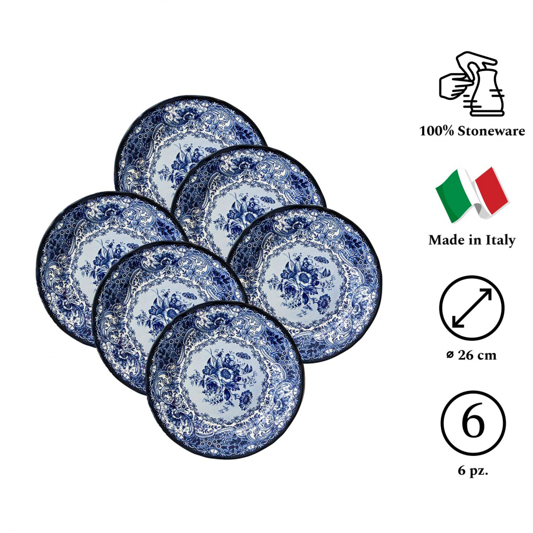 Old England Set Mit 6 Speisetellern