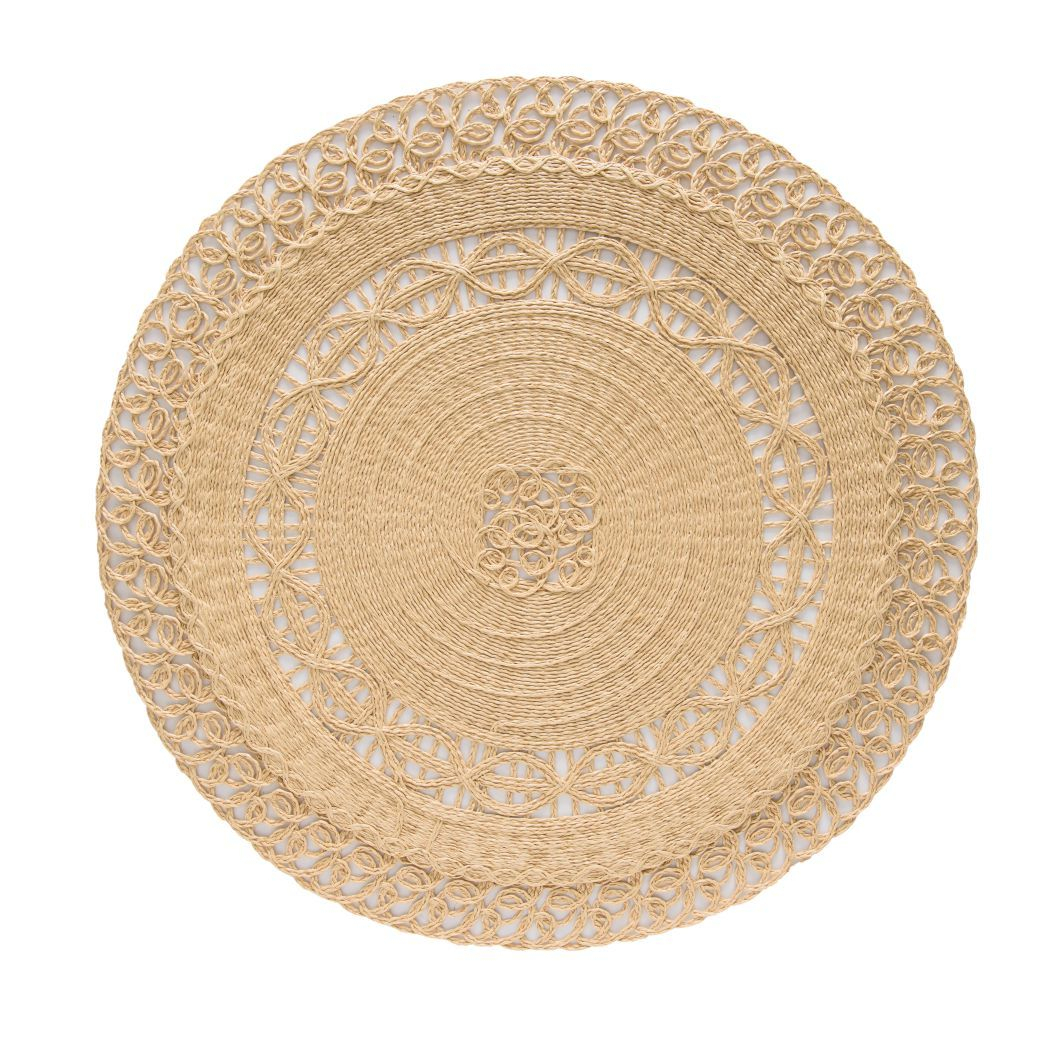Camelia Round Placemat In Natural Straw Ø40 Cm