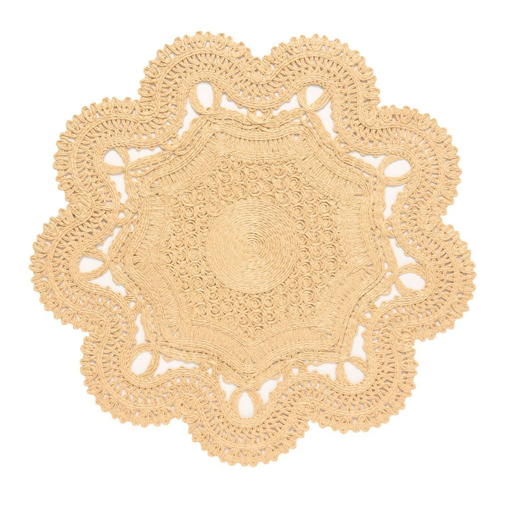 Anna Round Placemat In Natural Straw Ø40 Cm