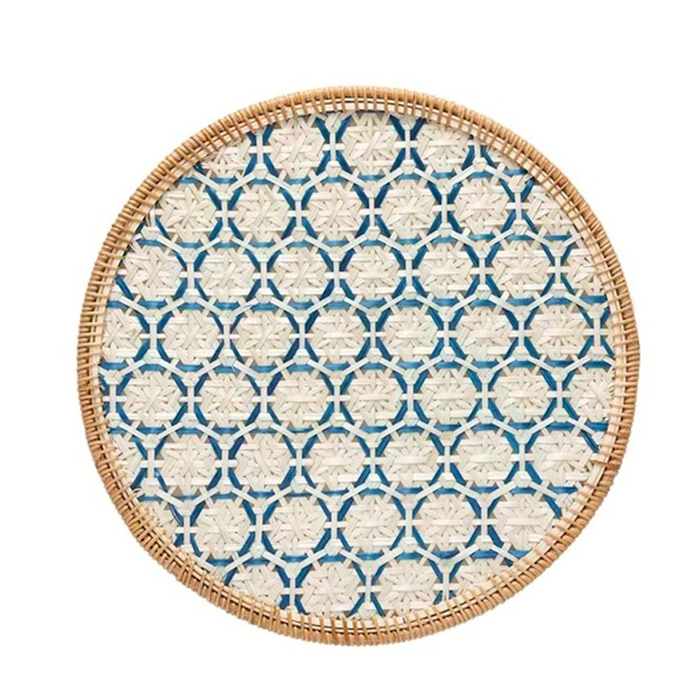 Blue Rattan Placemat