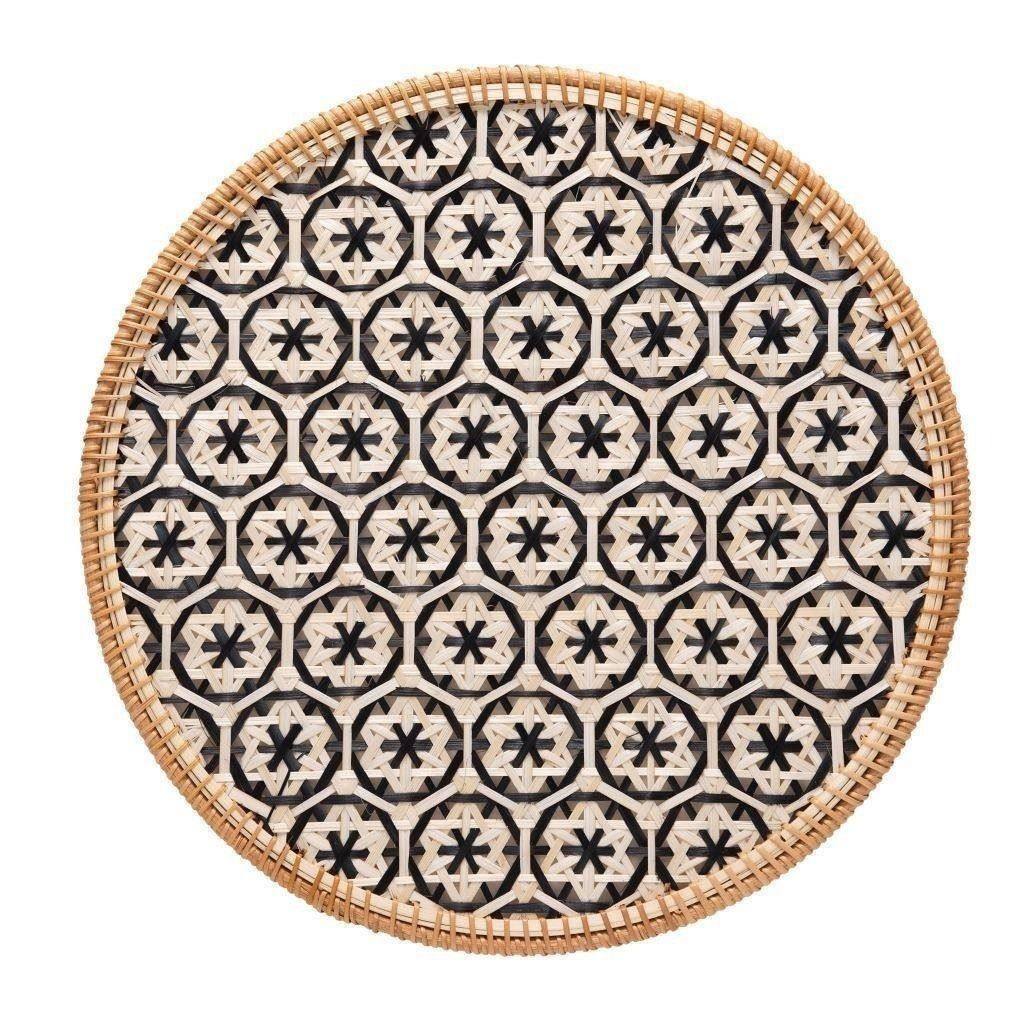 Set De Table En Rotin Noir