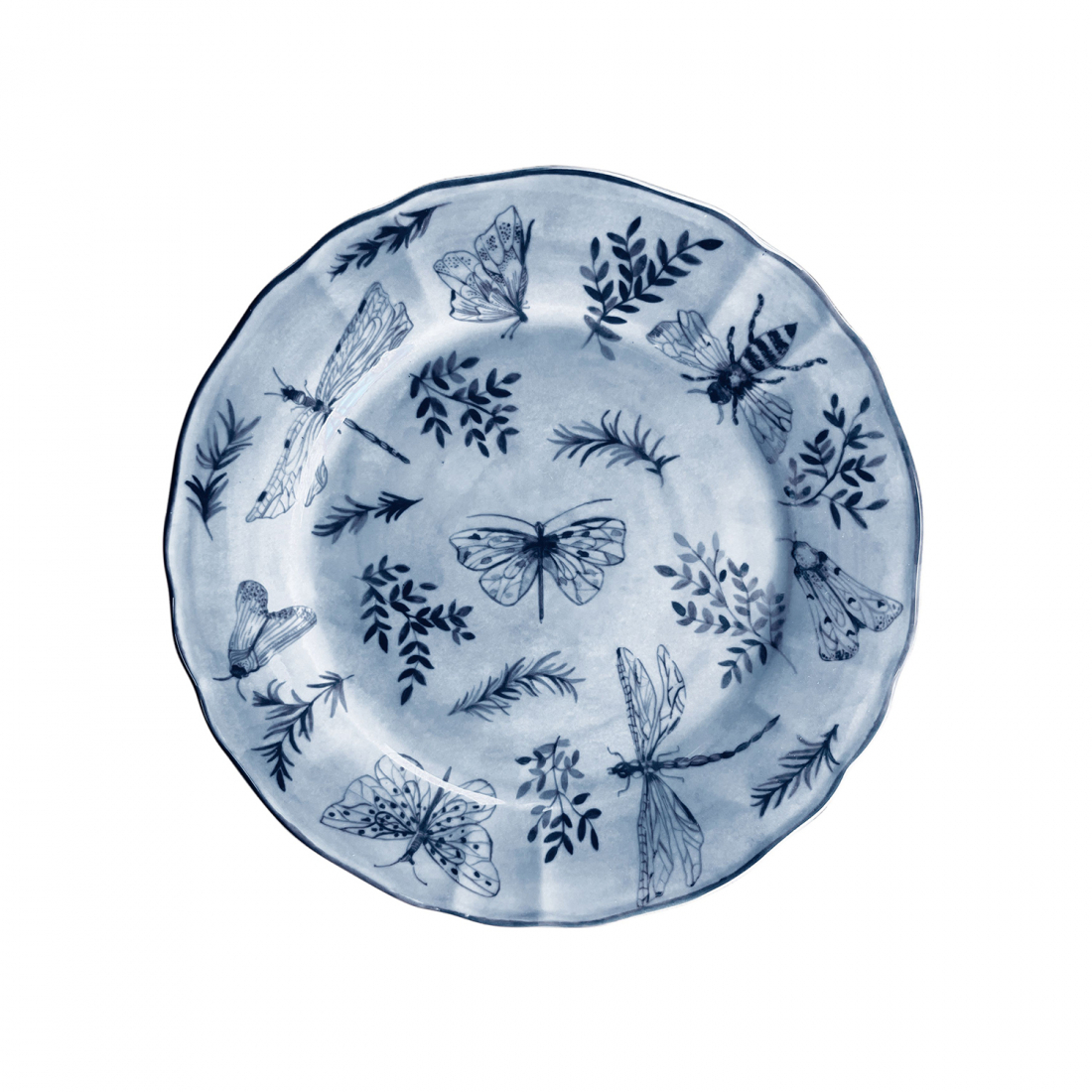 Sonia Set Mit 6 Blauen Obsttellern