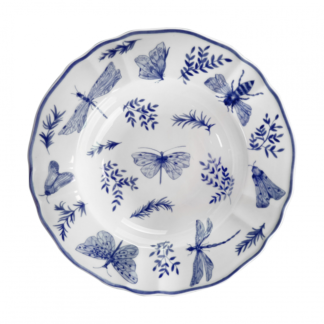 Sonia Set Mit 6 Blauen Suppentellern