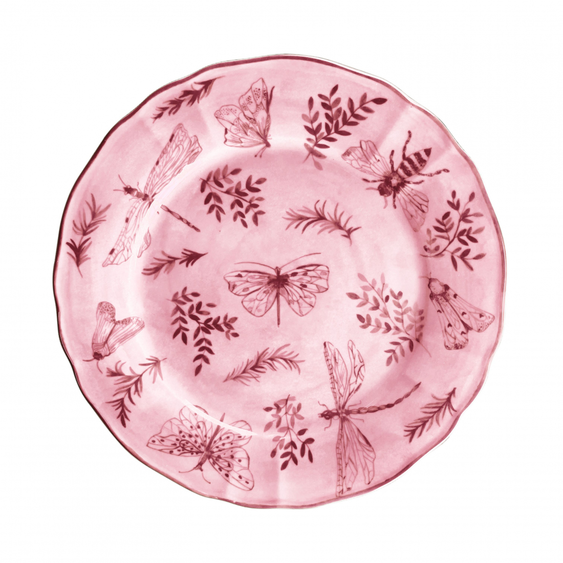 Sonia Ensemble De 6 Assiettes Plates Roses