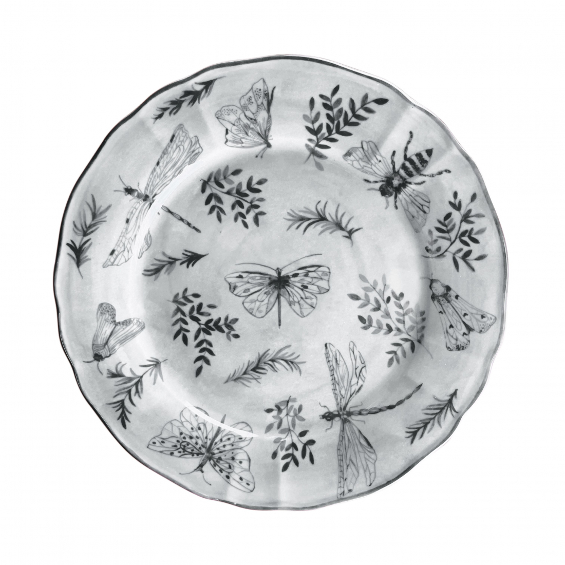 Sonia Set Mit 6 Schwarzen Flachen Tellern