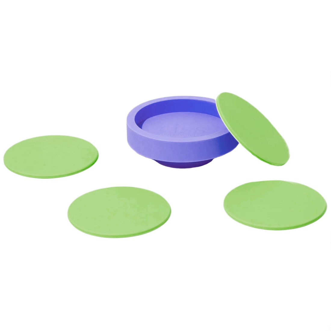 4Er-Set Unzerbrechliche Silikonuntersetzer - Ciss - Violette + Vert